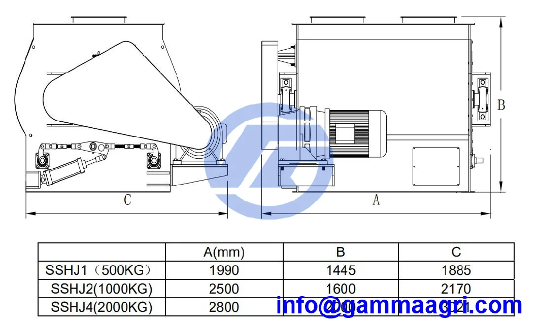 Industrial Double Shaft Animal Poultry Fish Shrimp Live Stock Feed Mixer as One of Main Feed Machine.	Factory Direct Sale Chicken Animal Feed Mixer|Feed Crusher